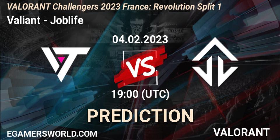 Valiant contre Joblife : prédiction de match. 04.02.23. VALORANT, VALORANT Challengers 2023 France: Revolution Split 1