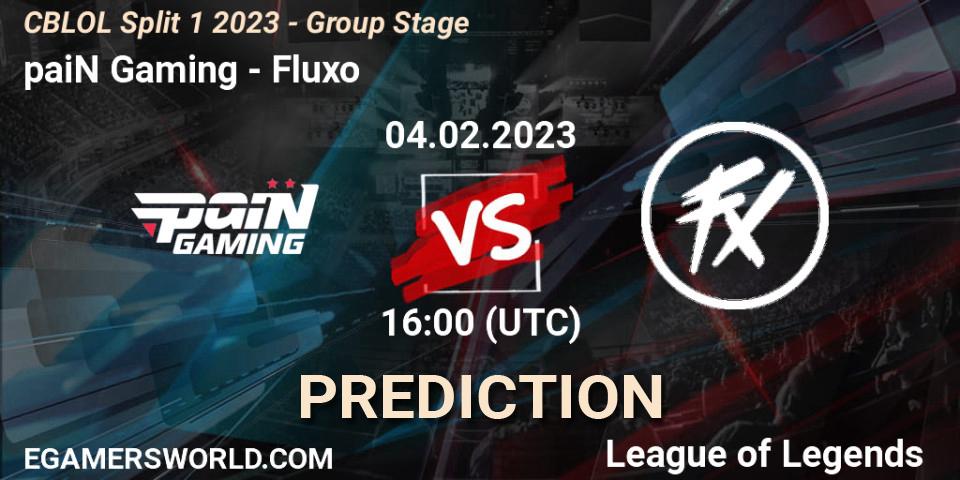 paiN Gaming contre Fluxo : prédiction de match. 04.02.23. LoL, CBLOL Split 1 2023 - Group Stage