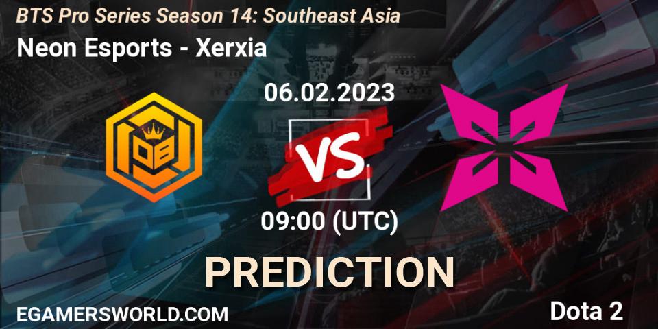 Neon Esports contre Xerxia : prédiction de match. 06.02.23. Dota 2, BTS Pro Series Season 14: Southeast Asia