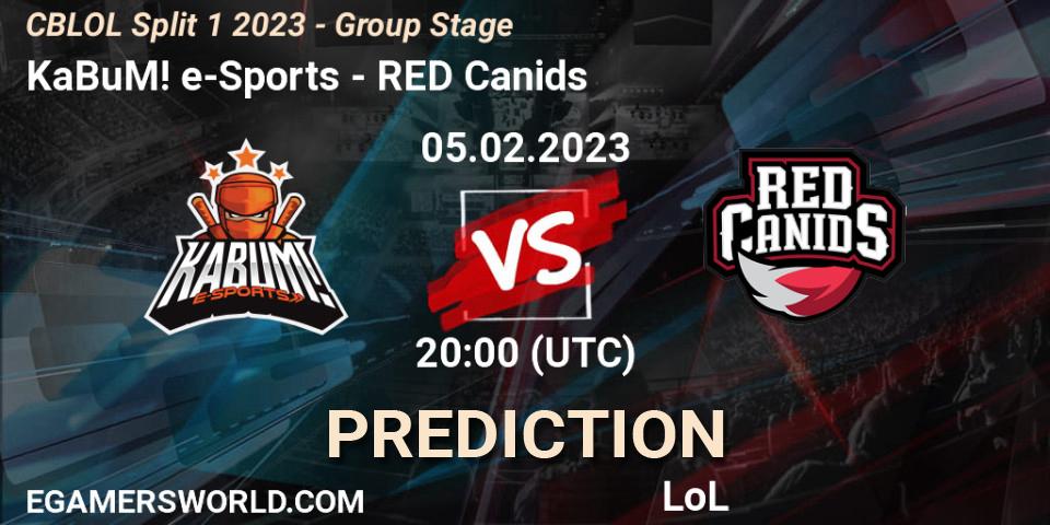 KaBuM! e-Sports contre RED Canids : prédiction de match. 05.02.23. LoL, CBLOL Split 1 2023 - Group Stage