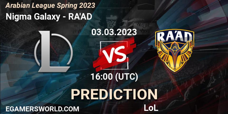 Nigma Galaxy MENA contre RA'AD : prédiction de match. 10.02.23. LoL, Arabian League Spring 2023