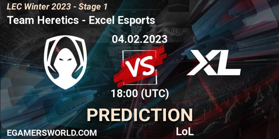 Team Heretics contre Excel Esports : prédiction de match. 04.02.23. LoL, LEC Winter 2023 - Stage 1
