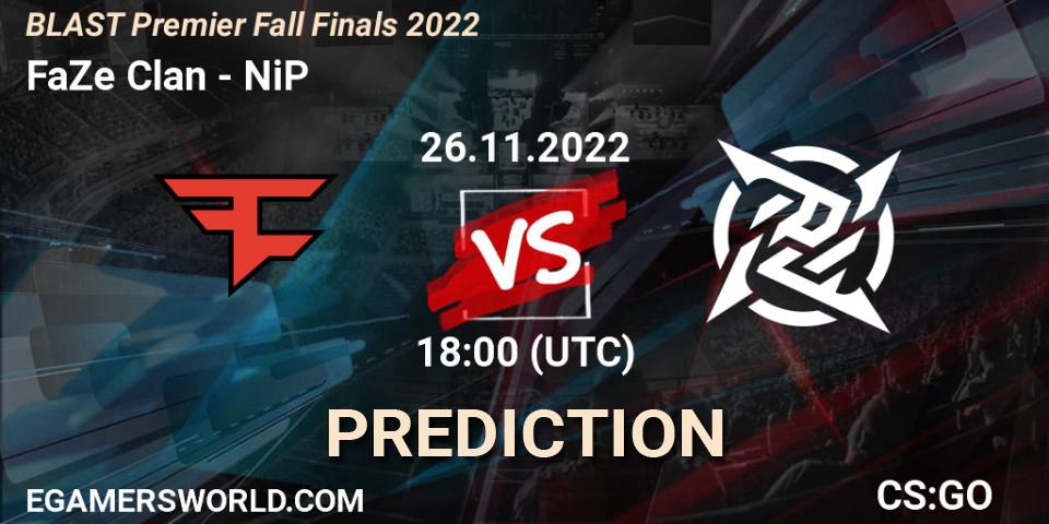 FaZe Clan contre NiP : prédiction de match. 26.11.22. CS2 (CS:GO), BLAST Premier Fall Finals 2022