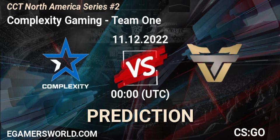 Complexity Gaming contre Team One : prédiction de match. 11.12.22. CS2 (CS:GO), CCT North America Series #2