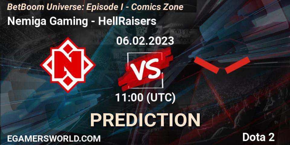 Nemiga Gaming contre HellRaisers : prédiction de match. 06.02.23. Dota 2, BetBoom Universe: Episode I - Comics Zone