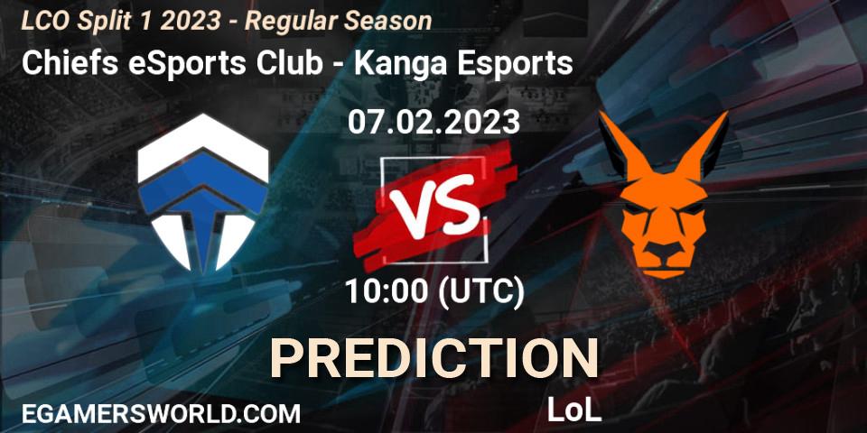 Chiefs eSports Club contre Kanga Esports : prédiction de match. 07.02.23. LoL, LCO Split 1 2023 - Regular Season