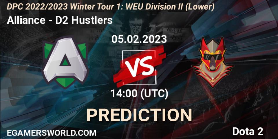 Alliance contre D2 Hustlers : prédiction de match. 05.02.23. Dota 2, DPC 2022/2023 Winter Tour 1: WEU Division II (Lower)