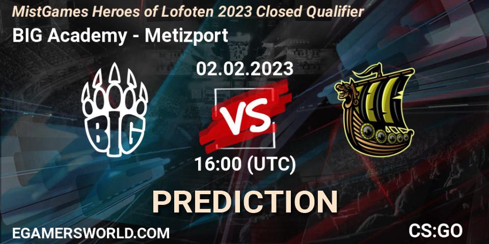 BIG Academy contre Metizport : prédiction de match. 02.02.23. CS2 (CS:GO), MistGames Heroes of Lofoten: Closed Qualifier