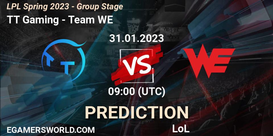 TT Gaming contre Team WE : prédiction de match. 31.01.23. LoL, LPL Spring 2023 - Group Stage