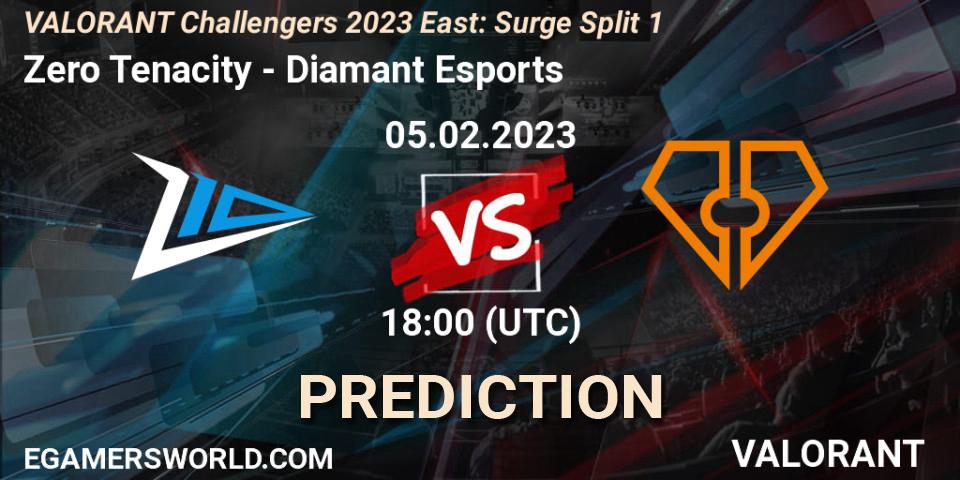 Zero Tenacity contre Diamant Esports : prédiction de match. 05.02.23. VALORANT, VALORANT Challengers 2023 East: Surge Split 1