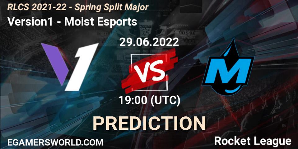 Version1 contre Moist Esports : prédiction de match. 29.06.22. Rocket League, RLCS 2021-22 - Spring Split Major