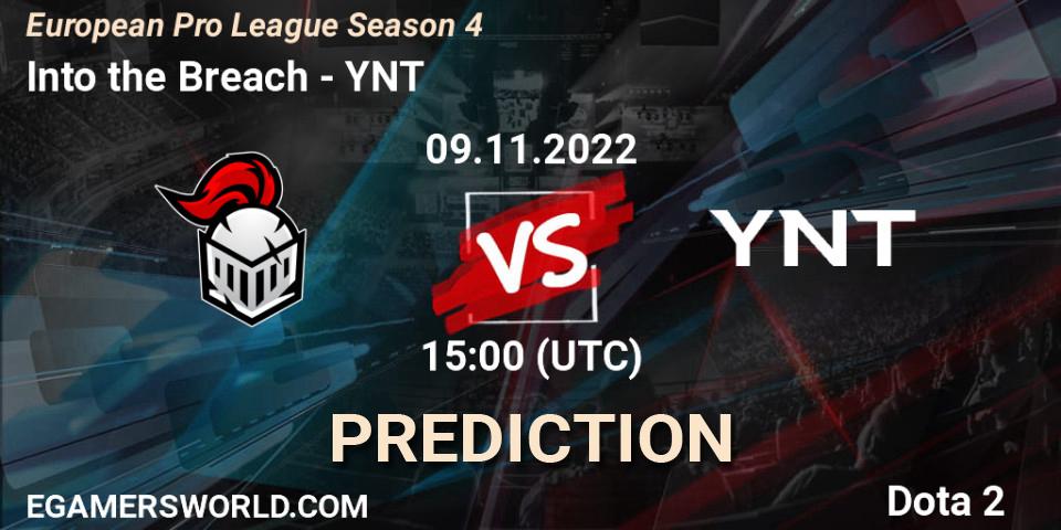 Into the Breach contre YNT : prédiction de match. 09.11.22. Dota 2, European Pro League Season 4