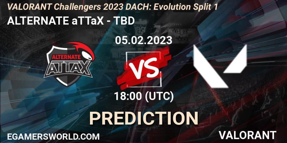 ALTERNATE aTTaX contre TBD : prédiction de match. 05.02.23. VALORANT, VALORANT Challengers 2023 DACH: Evolution Split 1