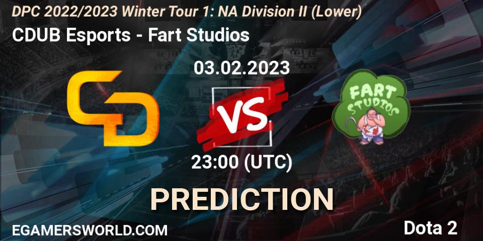 CDUB Esports contre Fart Studios : prédiction de match. 03.02.23. Dota 2, DPC 2022/2023 Winter Tour 1: NA Division II (Lower)