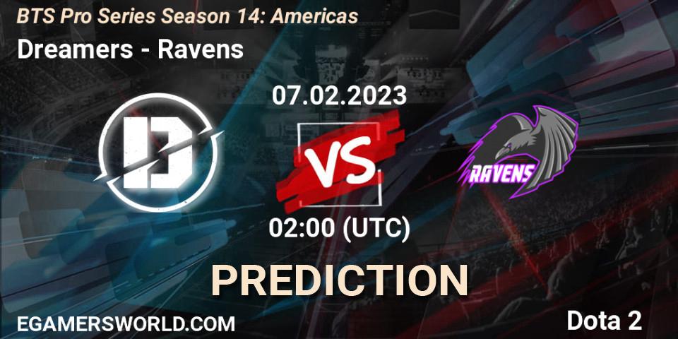 Dreamers contre Ravens : prédiction de match. 09.02.23. Dota 2, BTS Pro Series Season 14: Americas