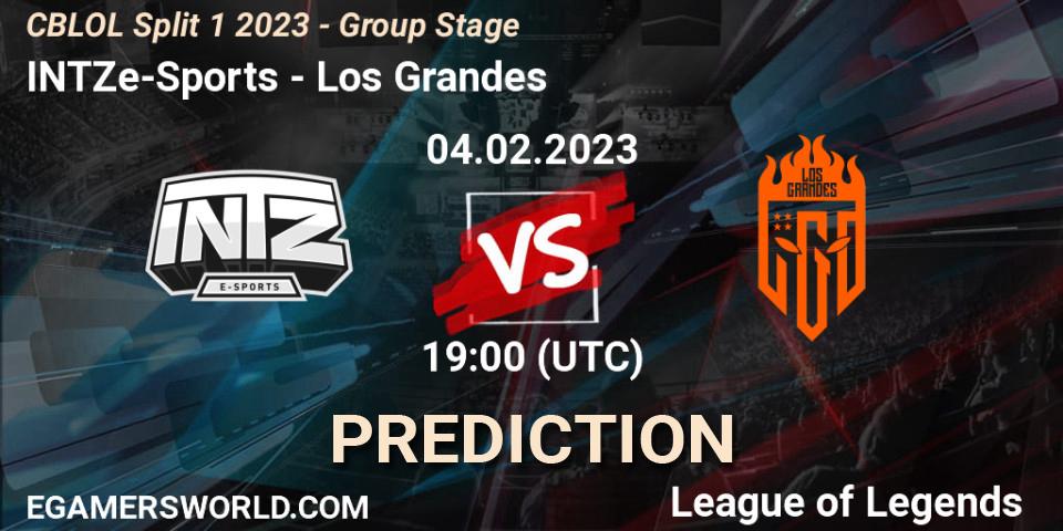 INTZ e-Sports contre Los Grandes : prédiction de match. 04.02.23. LoL, CBLOL Split 1 2023 - Group Stage