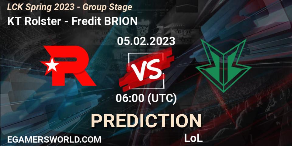 KT Rolster contre Fredit BRION : prédiction de match. 05.02.23. LoL, LCK Spring 2023 - Group Stage