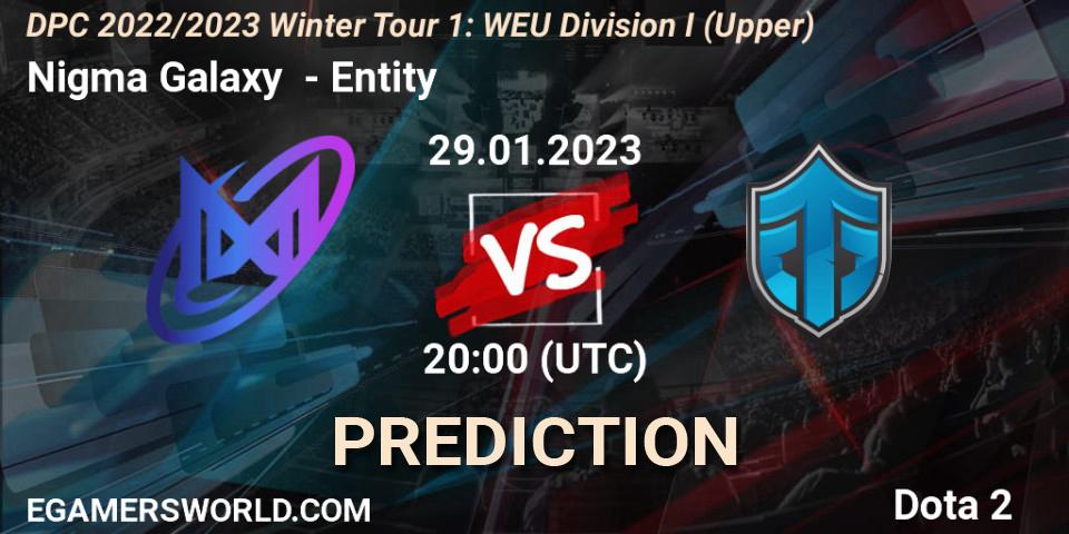 Nigma Galaxy contre Entity : prédiction de match. 29.01.23. Dota 2, DPC 2022/2023 Winter Tour 1: WEU Division I (Upper)