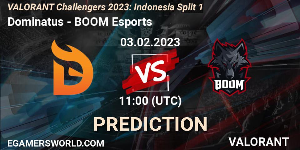 Dominatus contre BOOM Esports : prédiction de match. 09.02.23. VALORANT, VALORANT Challengers 2023: Indonesia Split 1