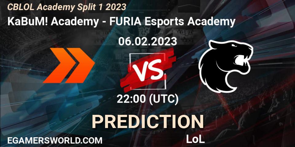 KaBuM! Academy contre FURIA Esports Academy : prédiction de match. 06.02.23. LoL, CBLOL Academy Split 1 2023