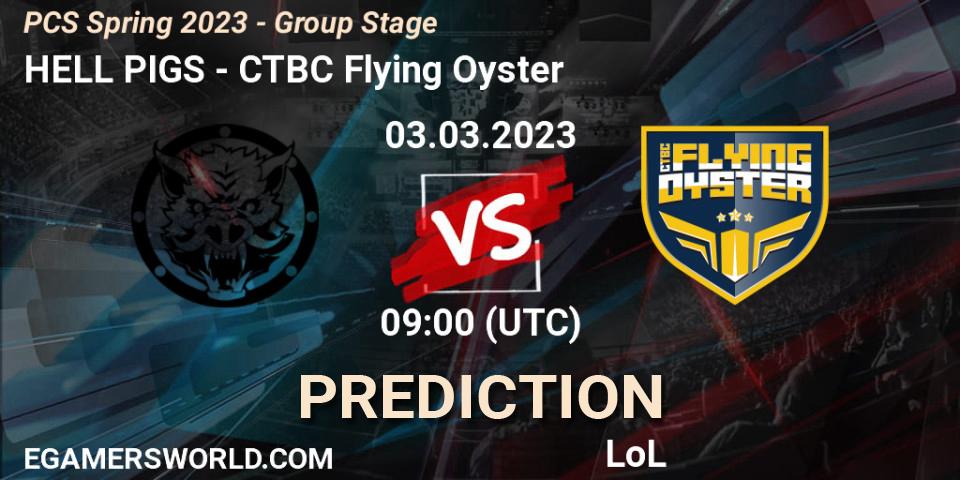 HELL PIGS contre CTBC Flying Oyster : prédiction de match. 05.02.23. LoL, PCS Spring 2023 - Group Stage