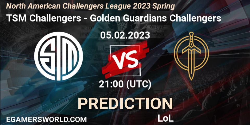TSM Challengers contre Golden Guardians Challengers : prédiction de match. 05.02.23. LoL, NACL 2023 Spring - Group Stage