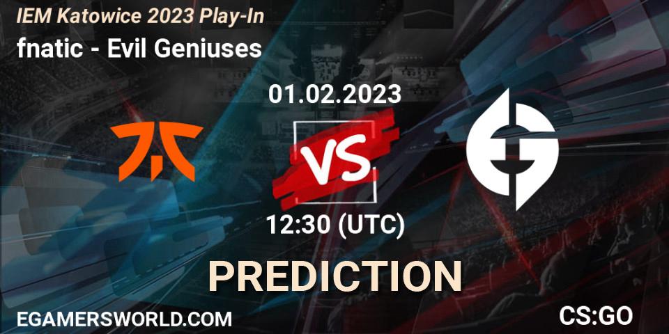 fnatic contre Evil Geniuses : prédiction de match. 01.02.23. CS2 (CS:GO), IEM Katowice 2023 Play-In