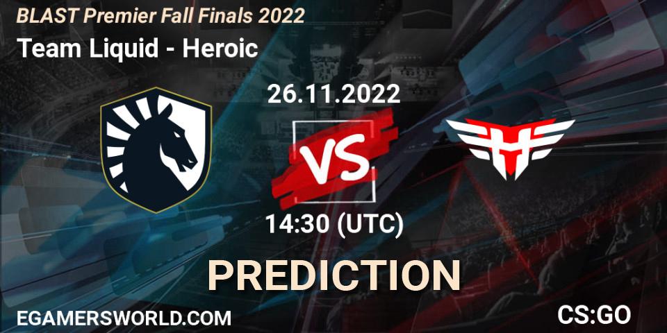 Team Liquid contre Heroic : prédiction de match. 26.11.22. CS2 (CS:GO), BLAST Premier Fall Finals 2022