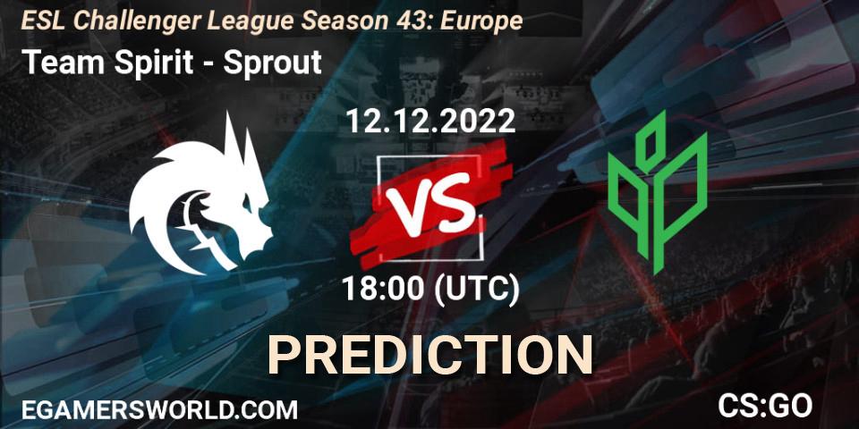 Team Spirit contre Sprout : prédiction de match. 12.12.22. CS2 (CS:GO), ESL Challenger League Season 43: Europe