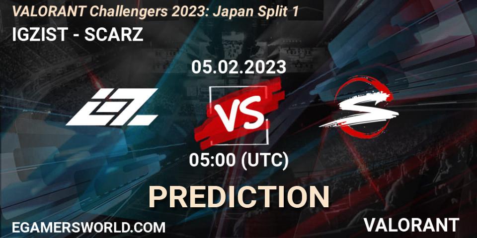 IGZIST contre SCARZ : prédiction de match. 05.02.23. VALORANT, VALORANT Challengers 2023: Japan Split 1