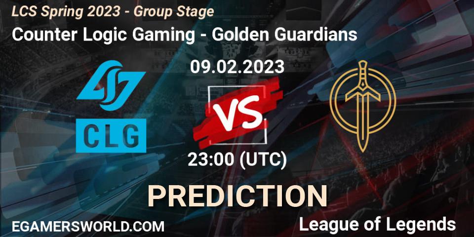 Counter Logic Gaming contre Golden Guardians : prédiction de match. 10.02.23. LoL, LCS Spring 2023 - Group Stage