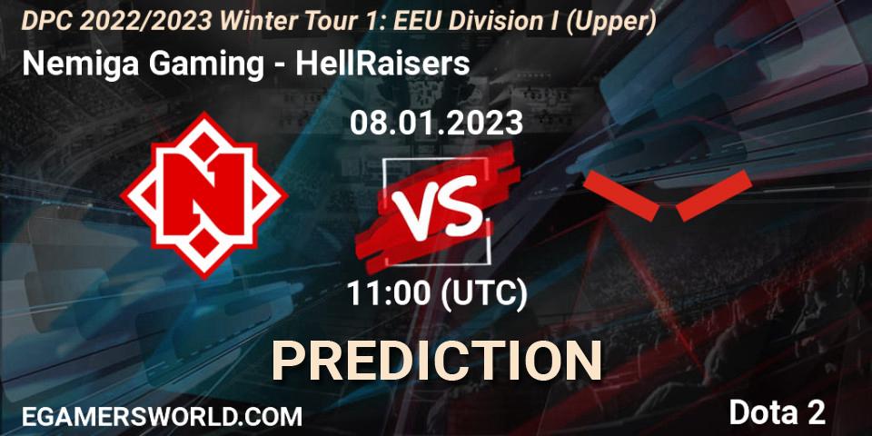 Nemiga Gaming contre HellRaisers : prédiction de match. 08.01.23. Dota 2, DPC 2022/2023 Winter Tour 1: EEU Division I (Upper)