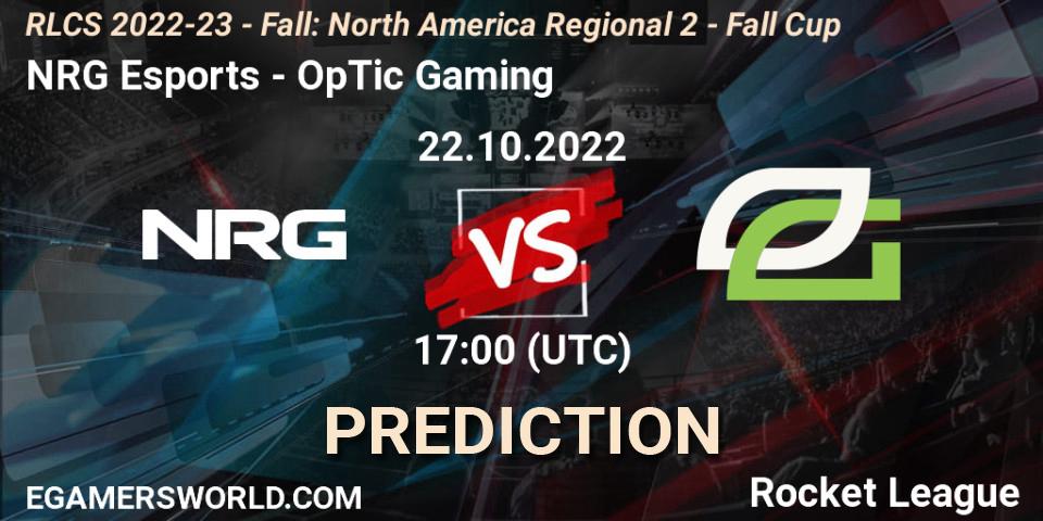 NRG Esports contre OpTic Gaming : prédiction de match. 22.10.22. Rocket League, RLCS 2022-23 - Fall: North America Regional 2 - Fall Cup