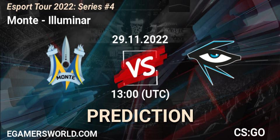 Monte contre Illuminar : prédiction de match. 29.11.22. CS2 (CS:GO), Esport Tour 2022: Series #4