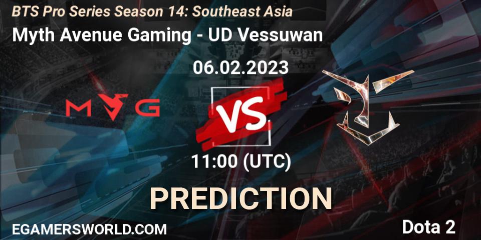 Myth Avenue Gaming contre UD Vessuwan : prédiction de match. 06.02.23. Dota 2, BTS Pro Series Season 14: Southeast Asia