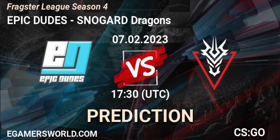 EPIC DUDES contre SNOGARD Dragons : prédiction de match. 08.02.23. CS2 (CS:GO), Fragster League Season 4