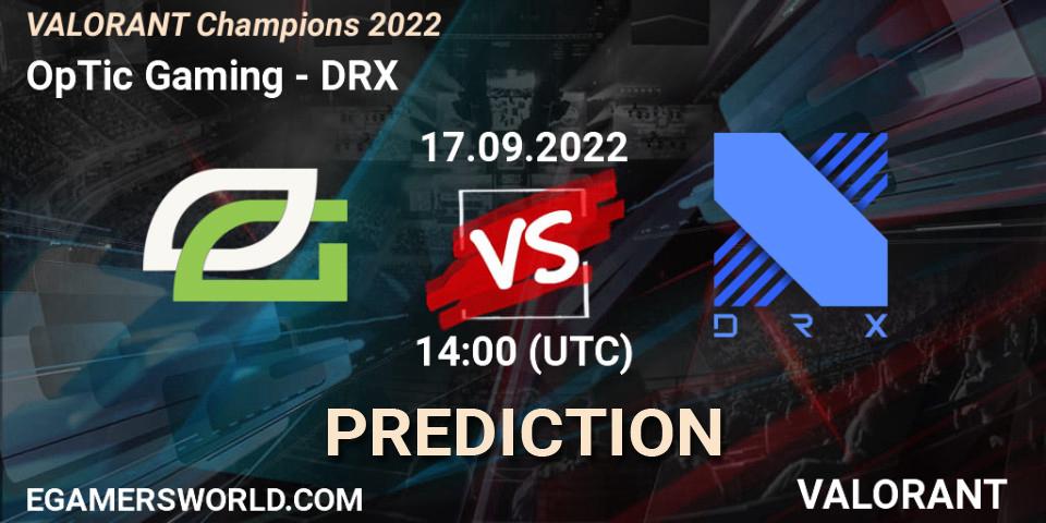 OpTic Gaming contre DRX : prédiction de match. 17.09.22. VALORANT, VALORANT Champions 2022