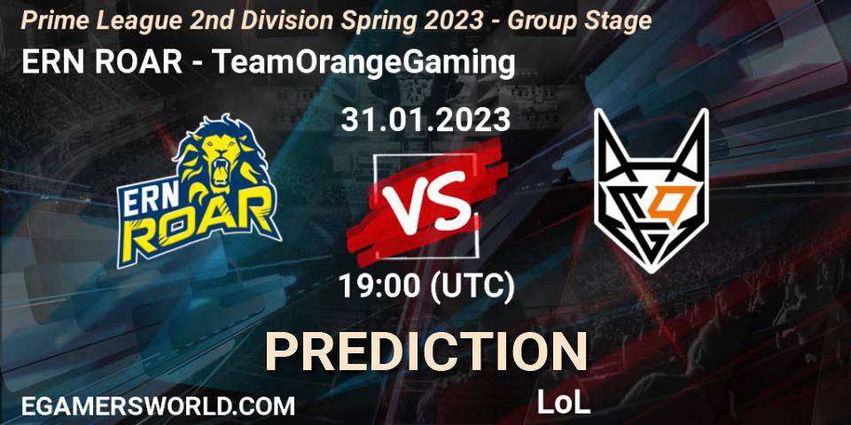 ERN ROAR contre TeamOrangeGaming : prédiction de match. 31.01.23. LoL, Prime League 2nd Division Spring 2023 - Group Stage