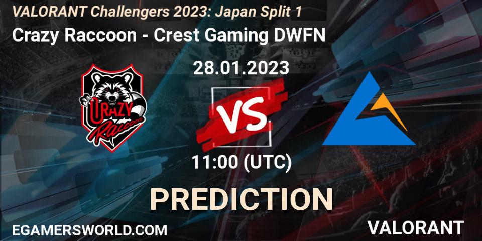 Crazy Raccoon contre Crest Gaming DWFN : prédiction de match. 28.01.23. VALORANT, VALORANT Challengers 2023: Japan Split 1