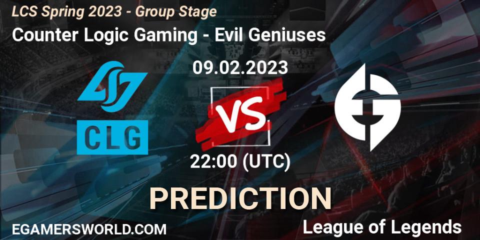 Counter Logic Gaming contre Evil Geniuses : prédiction de match. 27.01.23. LoL, LCS Spring 2023 - Group Stage