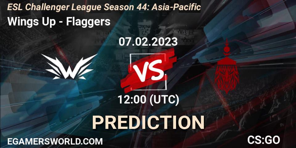 Wings Up contre Flaggers : prédiction de match. 07.02.23. CS2 (CS:GO), ESL Challenger League Season 44: Asia-Pacific