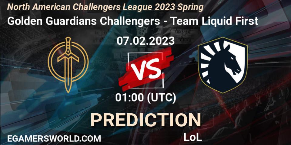 Golden Guardians Challengers contre Team Liquid First : prédiction de match. 07.02.23. LoL, NACL 2023 Spring - Group Stage