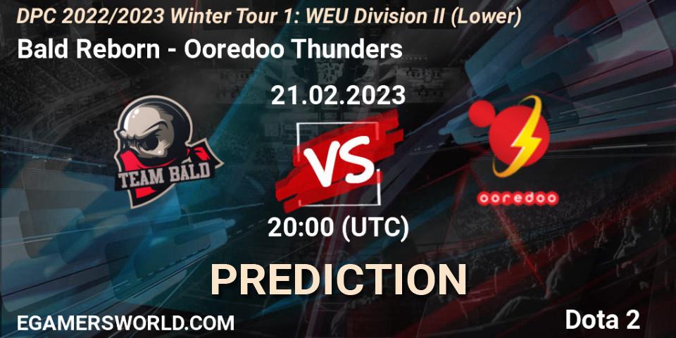 Bald Reborn contre Ooredoo Thunders : prédiction de match. 21.02.23. Dota 2, DPC 2022/2023 Winter Tour 1: WEU Division II (Lower)