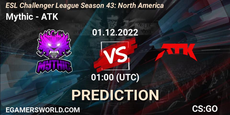 Mythic contre ATK : prédiction de match. 01.12.22. CS2 (CS:GO), ESL Challenger League Season 43: North America
