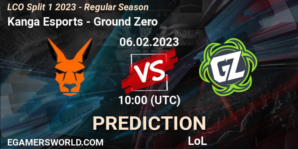 Kanga Esports contre Ground Zero : prédiction de match. 06.02.23. LoL, LCO Split 1 2023 - Regular Season