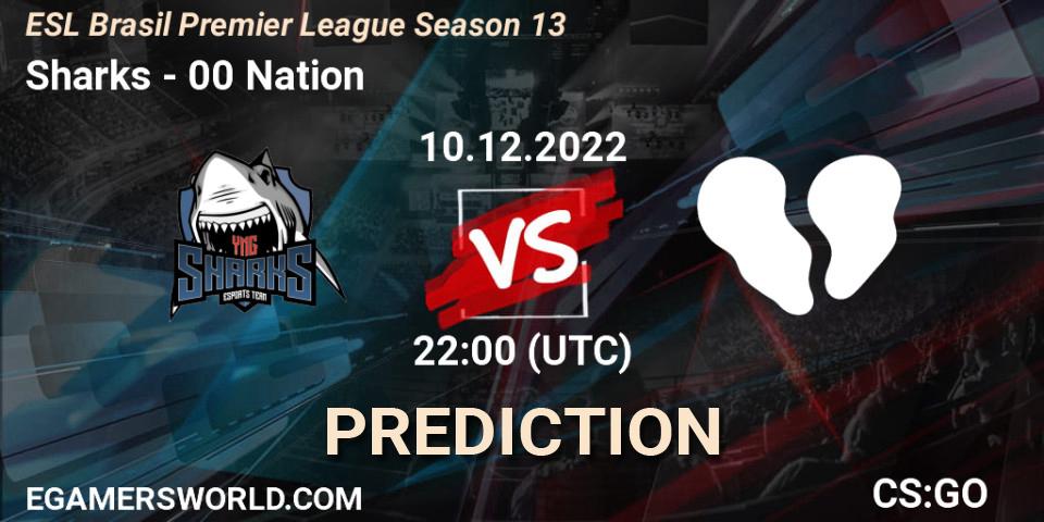 Sharks contre 00 Nation : prédiction de match. 10.12.22. CS2 (CS:GO), ESL Brasil Premier League Season 13