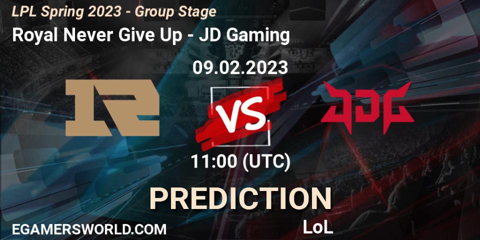 Royal Never Give Up contre JD Gaming : prédiction de match. 09.02.23. LoL, LPL Spring 2023 - Group Stage