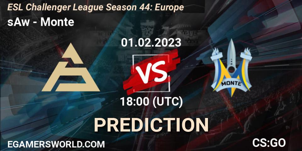 sAw contre Monte : prédiction de match. 01.02.23. CS2 (CS:GO), ESL Challenger League Season 44: Europe