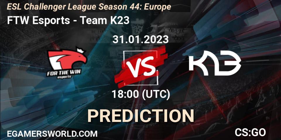 FTW Esports contre Team K23 : prédiction de match. 08.02.23. CS2 (CS:GO), ESL Challenger League Season 44: Europe