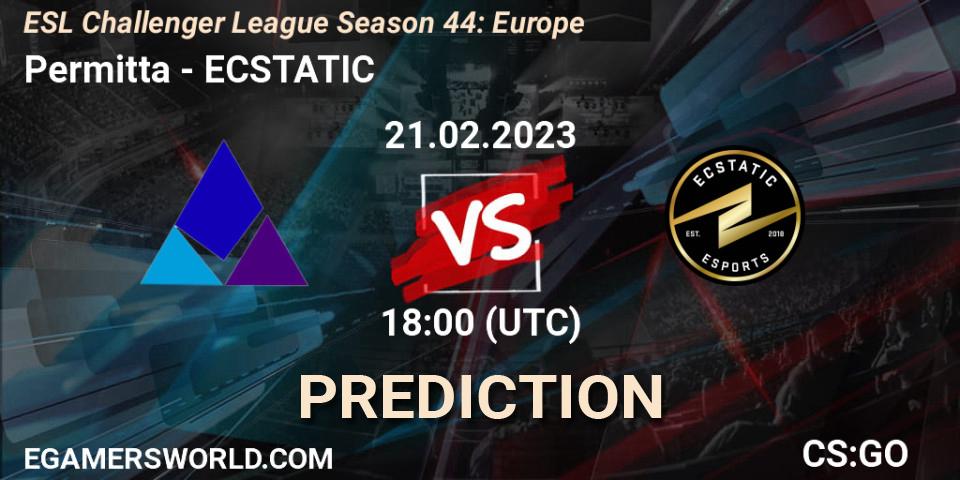 Permitta contre ECSTATIC : prédiction de match. 21.02.23. CS2 (CS:GO), ESL Challenger League Season 44: Europe